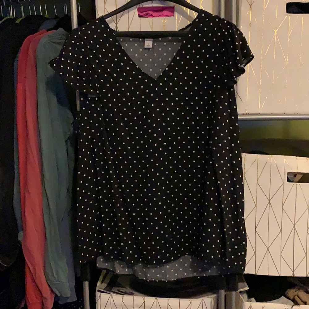 Old Navy Women’s Flutter Sleeve Top Polka Dot L